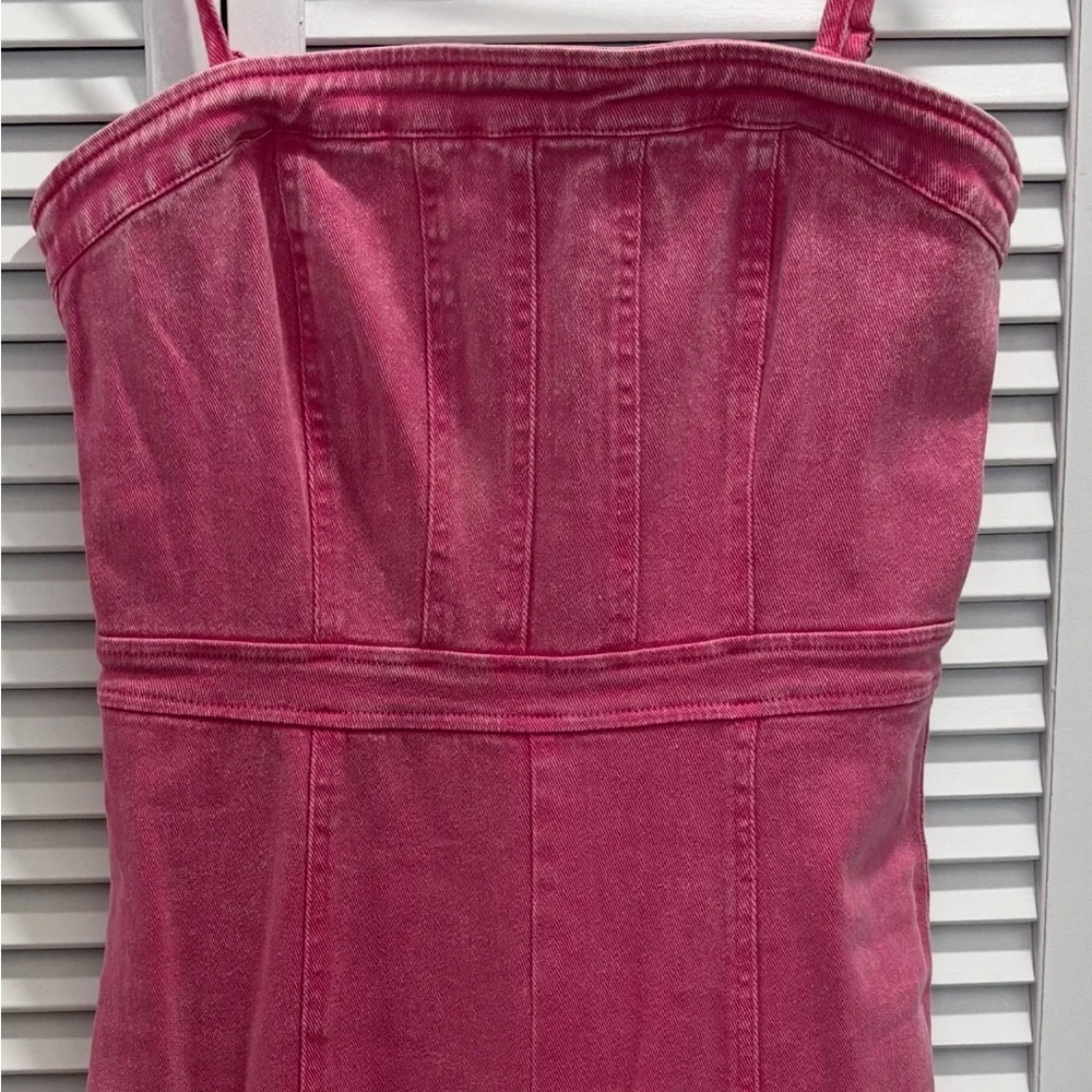 Vici Vibrant Pink Denim Jumpsuit - Picture 9 of 10